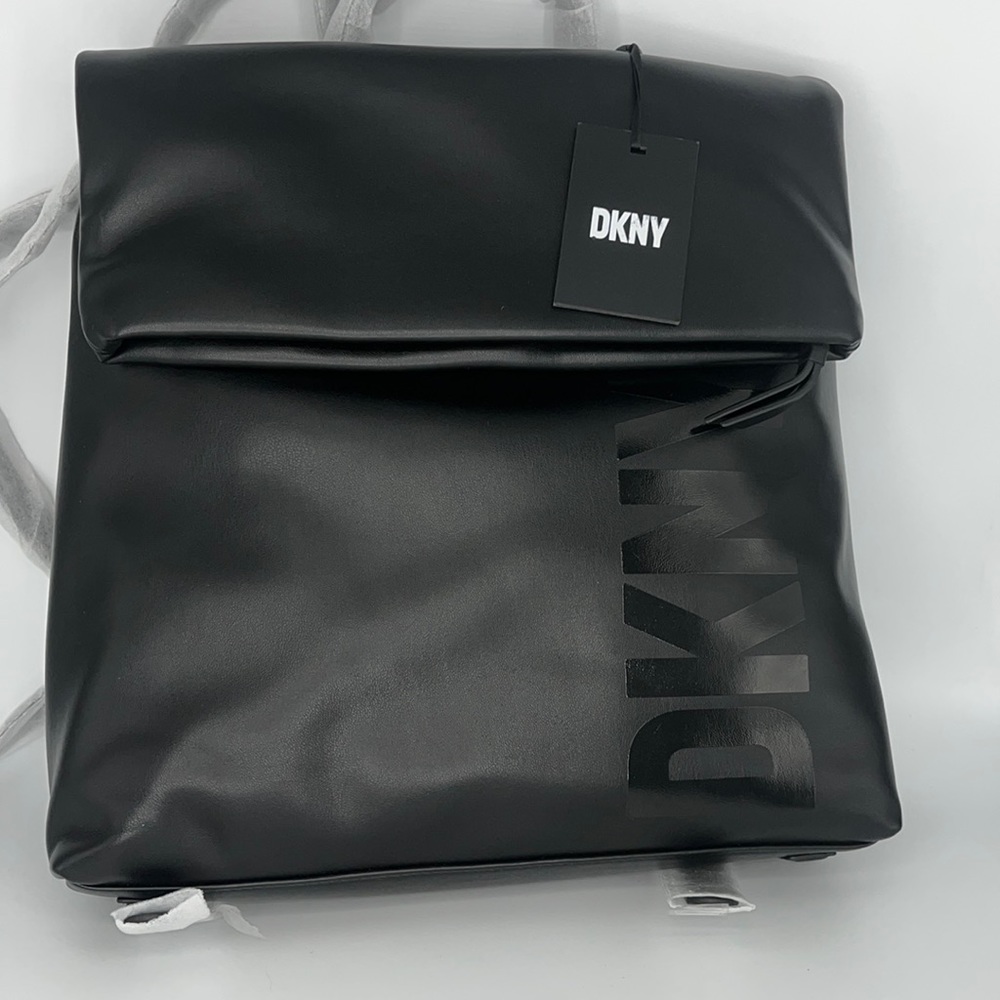 DKNY TIILLY, All Black Logo Medium Backpack/Handbag.